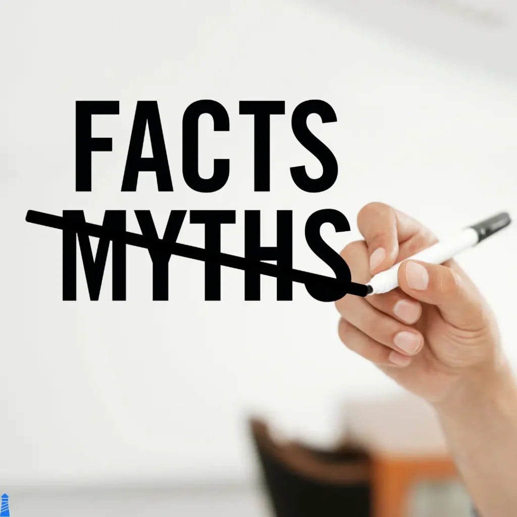 Facts over myths with myths crossed out