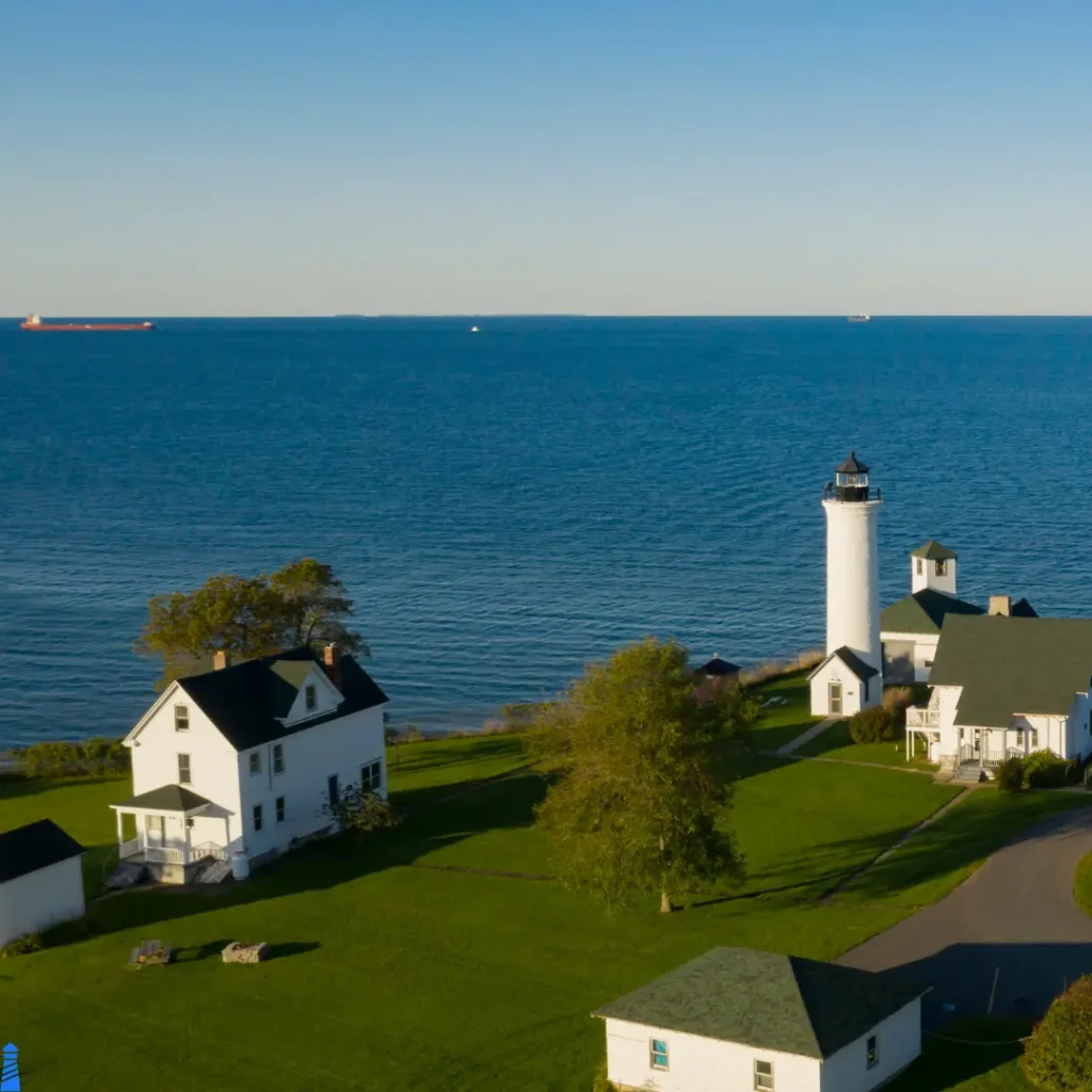 Tibbetts Point Lighthouse by the Shore of Lake Ontario