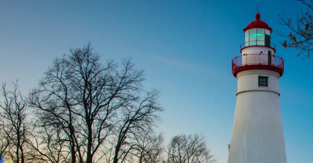 Lake Erie Lighthouse at dawn.