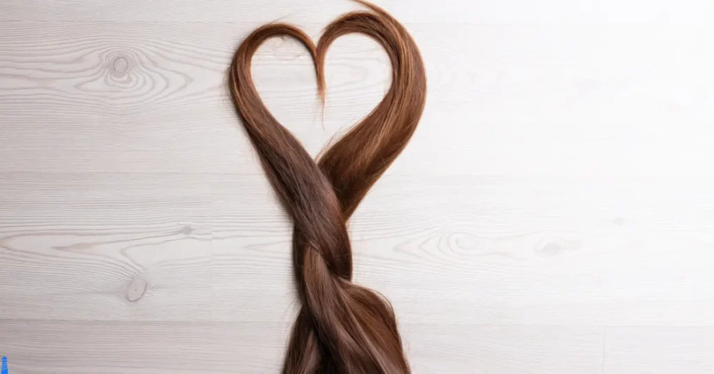 Hair made into the shape of a heart.